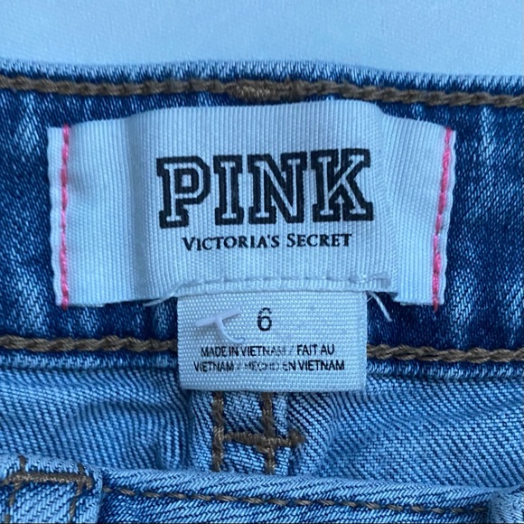 PINK Victoria’s Secret Distressed Denim Cutoff Jean Shorts - Picture 5 of 5